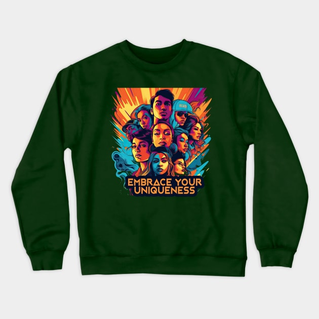 Embrace Your Uniqueness Crewneck Sweatshirt by Oddities Outlet